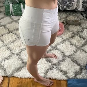 white lululemon shorts